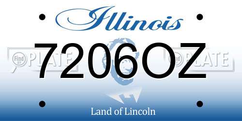 7206OZ Illinois License Plate