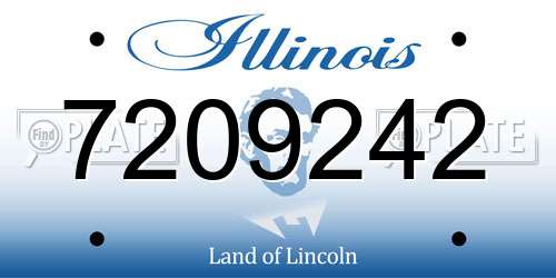 7209242 Illinois License Plate