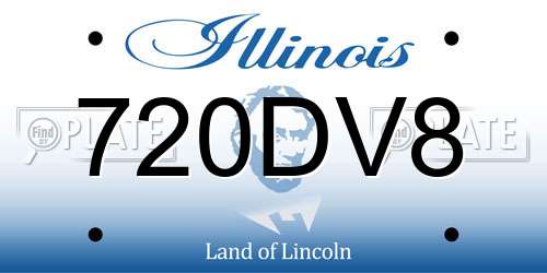720DV8 Illinois License Plate