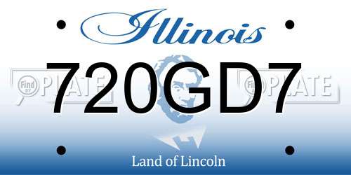 720GD7 Illinois License Plate