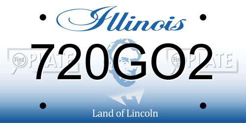 720GO2 Illinois License Plate