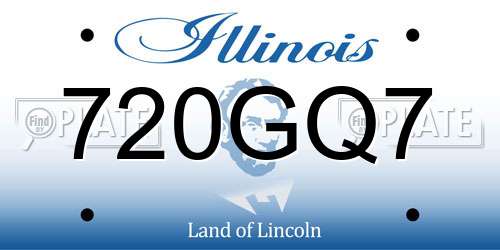 720GQ7 Illinois License Plate