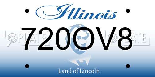 720OV8 Illinois License Plate