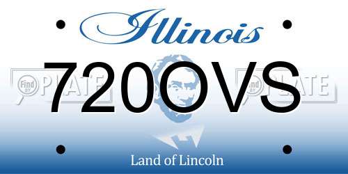 720OVS Illinois License Plate
