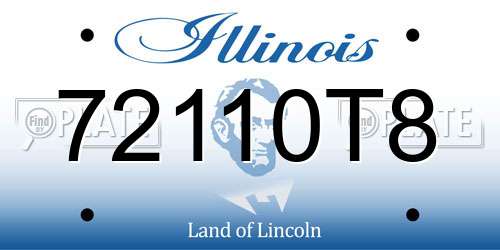 72110T8 Illinois License Plate