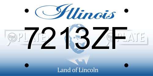 7213ZF Illinois License Plate