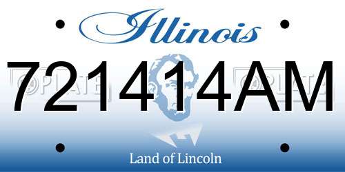 721414AM Illinois License Plate