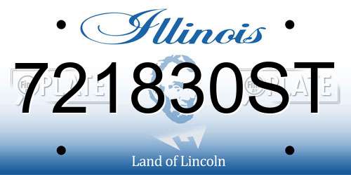 721830ST Illinois License Plate
