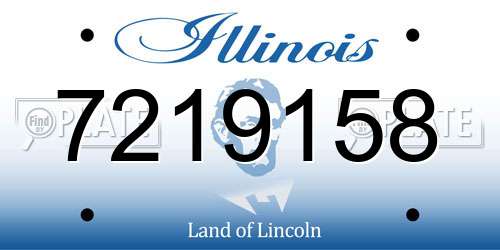 7219158 Illinois License Plate