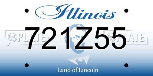 721Z55 Illinois License Plate