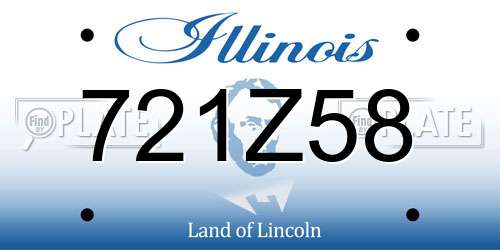 721Z58 Illinois License Plate
