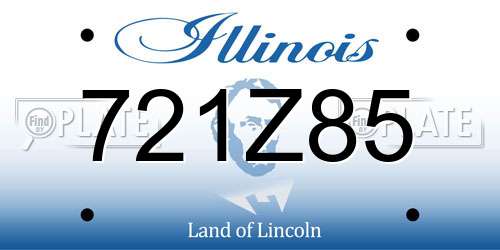 721Z85 Illinois License Plate