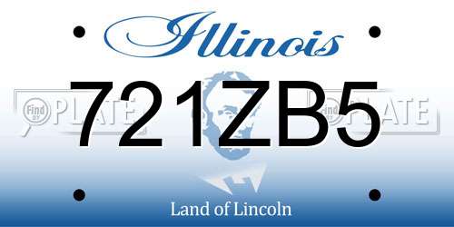 721ZB5 Illinois License Plate