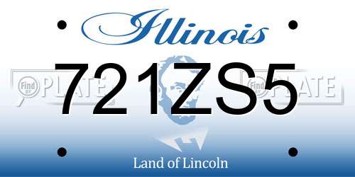 721ZS5 Illinois License Plate