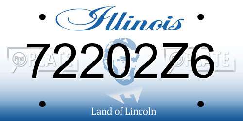 72202Z6 Illinois License Plate