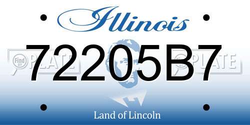 72205B7 Illinois License Plate