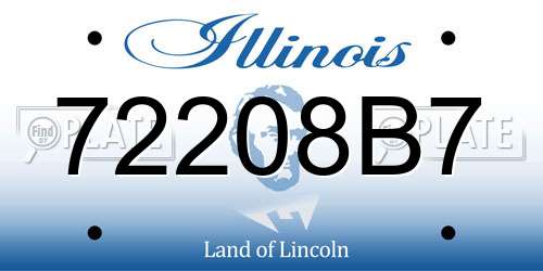 72208B7 Illinois License Plate