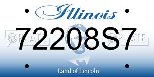 72208S7 Illinois License Plate
