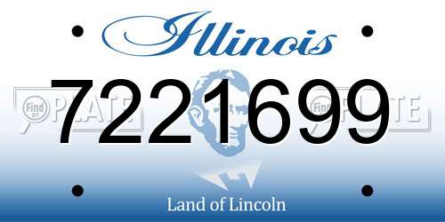 7221699 Illinois License Plate