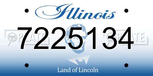 7225134 Illinois License Plate