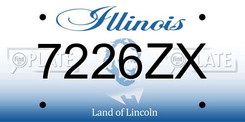 7226ZX Illinois License Plate