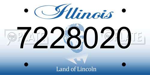 7228020 Illinois License Plate