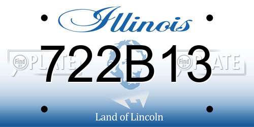 722B13 Illinois License Plate