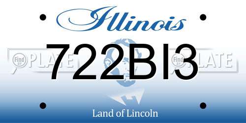 722BI3 Illinois License Plate