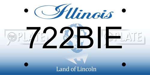 722BIE Illinois License Plate