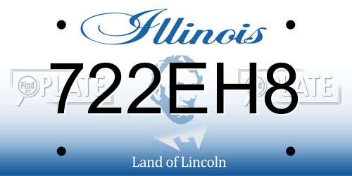 722EH8 Illinois License Plate