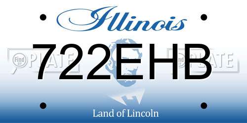 722EHB Illinois License Plate