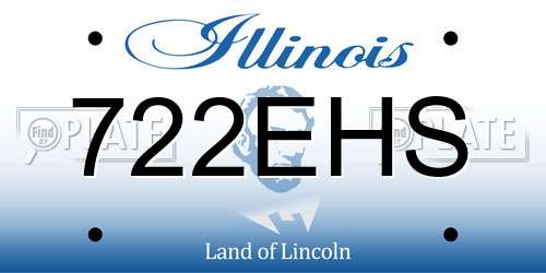 722EHS Illinois License Plate