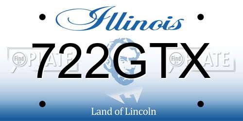 722GTX Illinois License Plate
