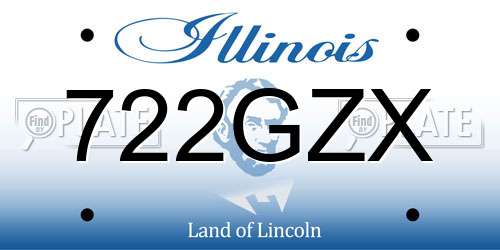 722GZX Illinois License Plate