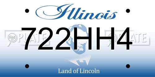 722HH4 Illinois License Plate