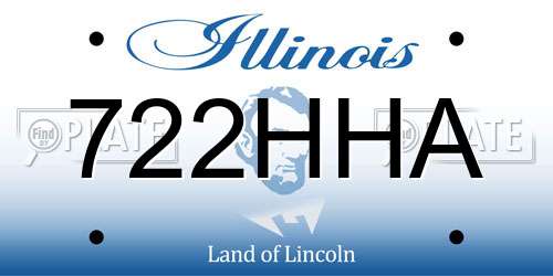 722HHA Illinois License Plate
