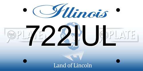 722IUL Illinois License Plate