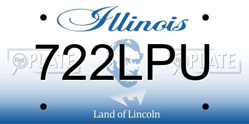 722LPU Illinois License Plate