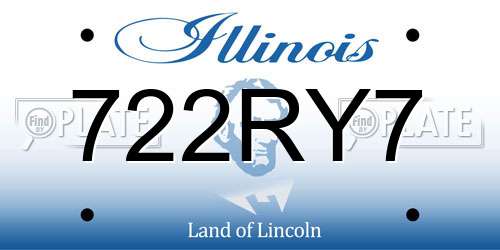 722RY7 Illinois License Plate