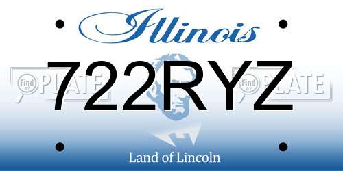 722RYZ Illinois License Plate