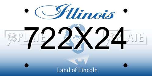 722X24 Illinois License Plate