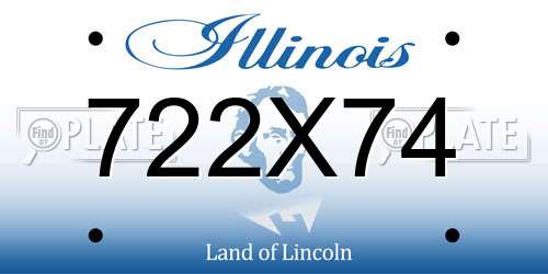 722X74 Illinois License Plate