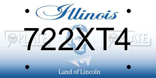 722XT4 Illinois License Plate