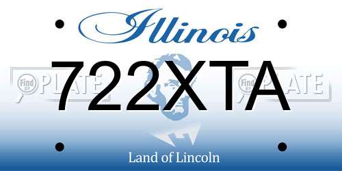 722XTA Illinois License Plate