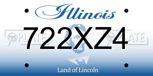 722XZ4 Illinois License Plate