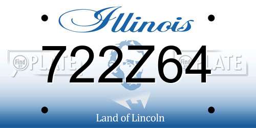 722Z64 Illinois License Plate