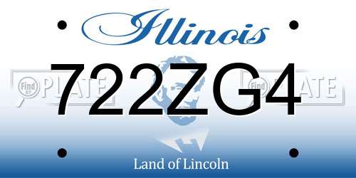 722ZG4 Illinois License Plate