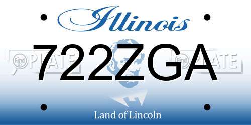 722ZGA Illinois License Plate