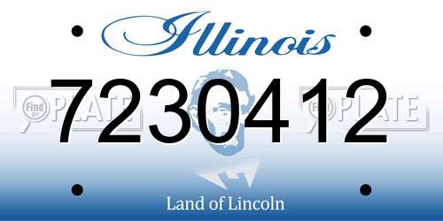 7230412 Illinois License Plate