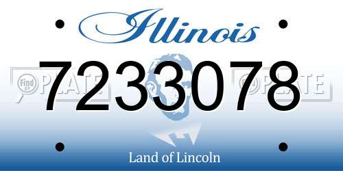 7233078 Illinois License Plate